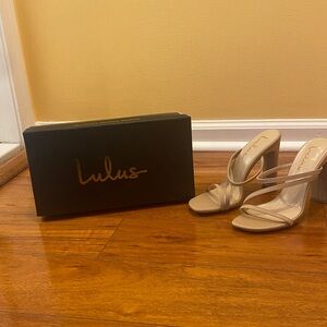Lulu's Nude Strappy Block Heels